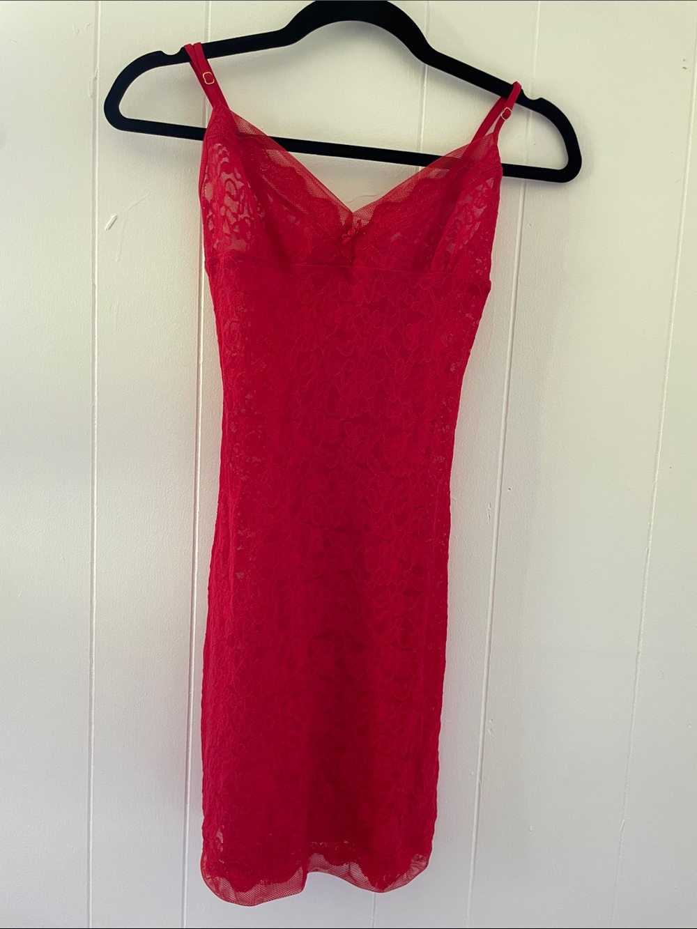 Victoria's Secret Red Lace Chemise Slip